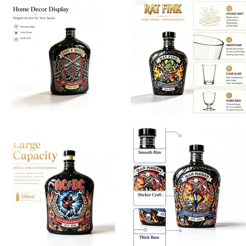 Vintage Collectible Bottles - Decanter per whisky con motivo a