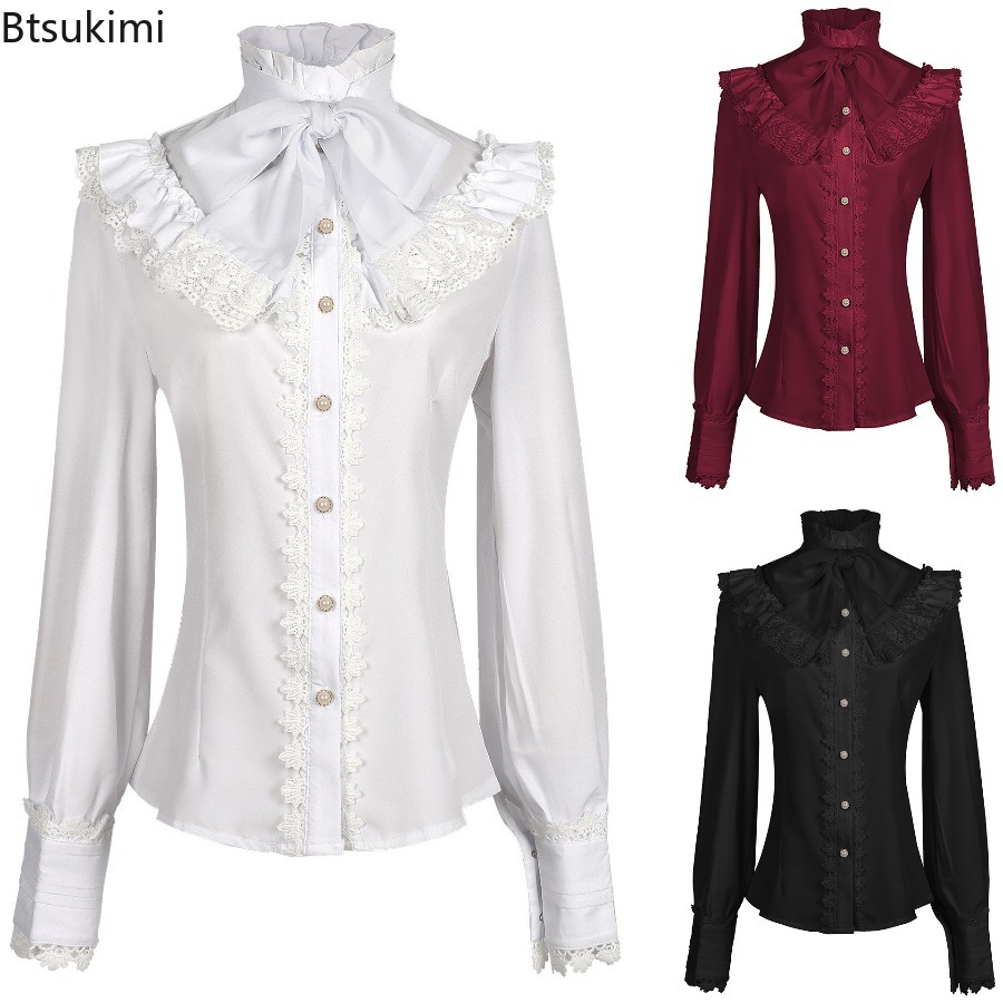 Vintage Necklace - Camicia da Donna in Stile Vittoriano
