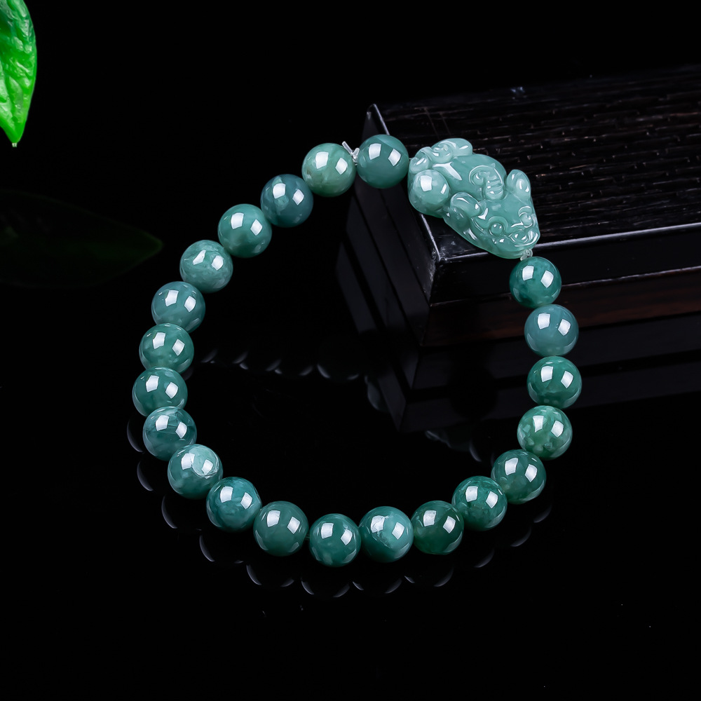 Vintage Items - Bracciale Pixiu in Giada Birmana Naturale,