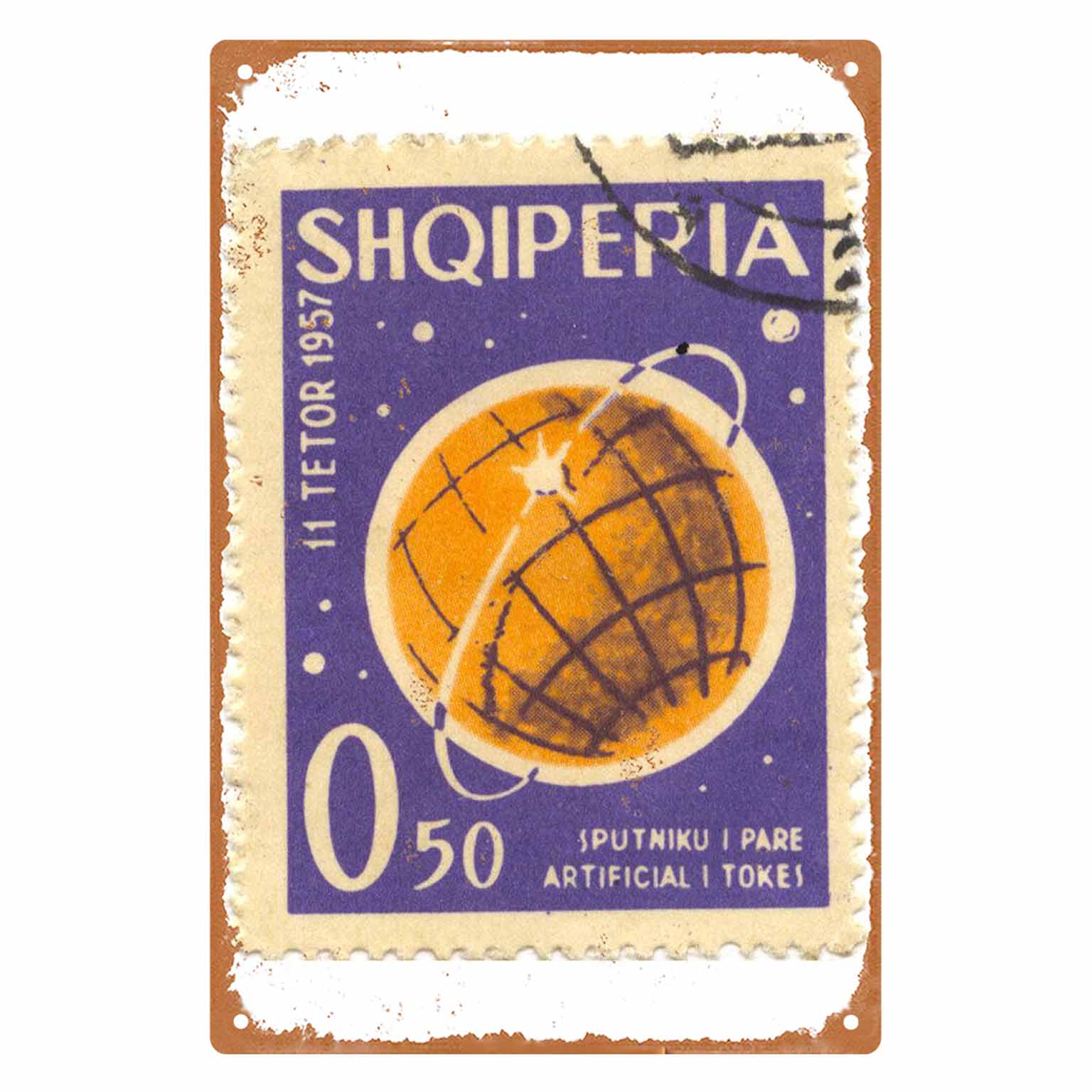 Collectible Vintage Postage Stamps - 2D FLAT 1pz Francobollo Vintage Albania