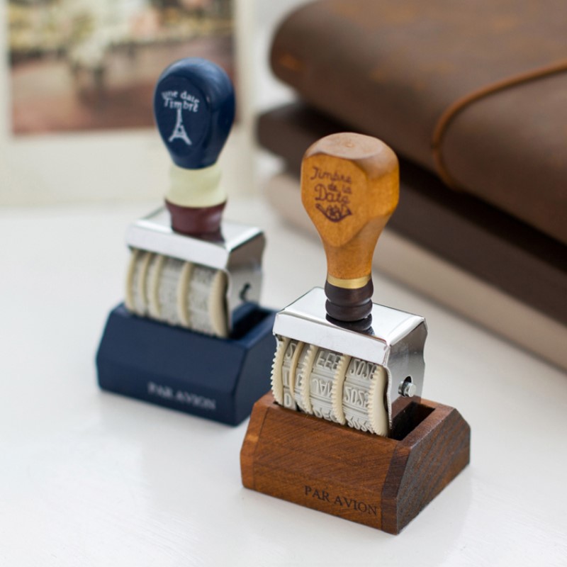 Collectible Vintage Tools - Timbri a Rullo Vintage per Data,